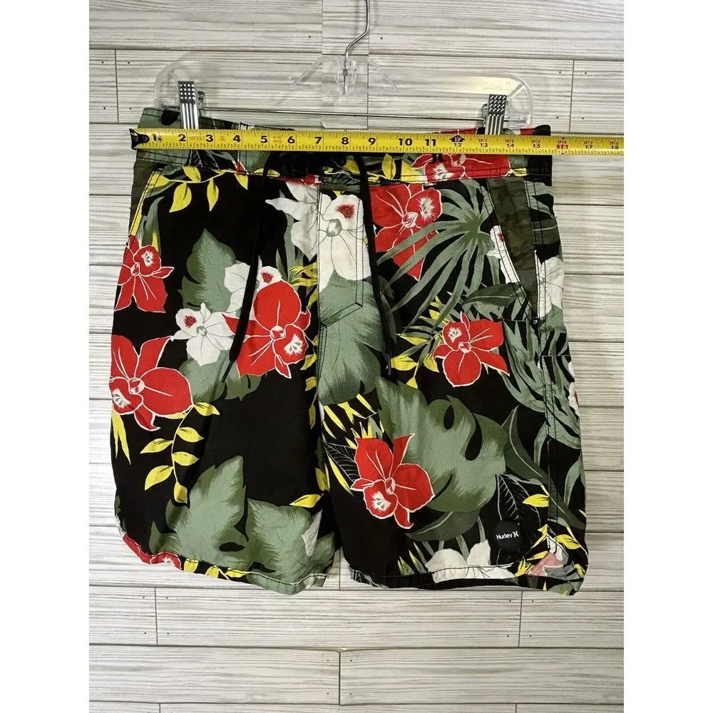 Hurley Board Shorts Mens Size 30 Floral Hibiscus Quick Dry Surf‎ Swim Trunks